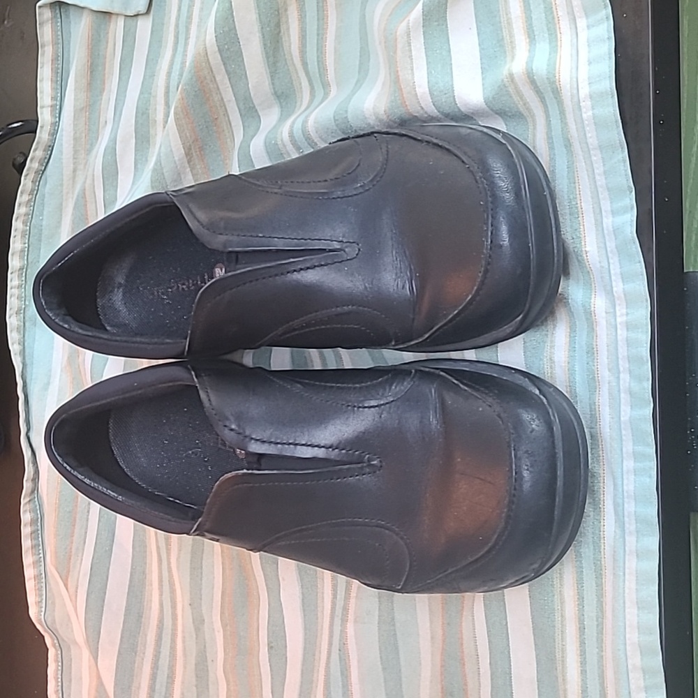 Merrell Encore Q2 Black Leather Slip On Shoes Size 10.